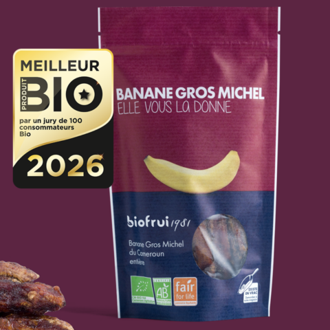 Banane Gros Michel du Cameroun entière bio et équitable - 150 g