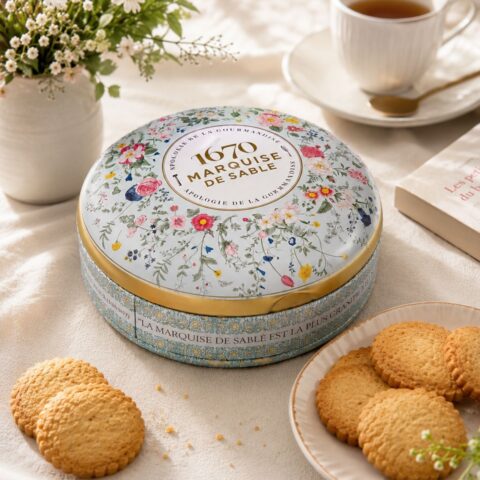 Boîte métal "Bouquet sauvage" sablés caramel beurre salé